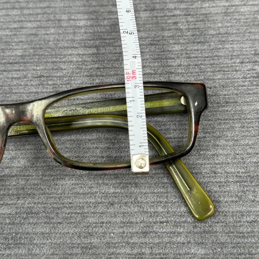 Prada VPR 07E Tortoise Olive Green Rectangular Eyeglasses Frames Italy 52-16-140